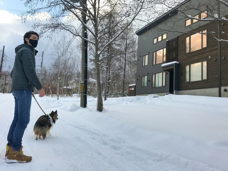 snowdog village winter walk dog