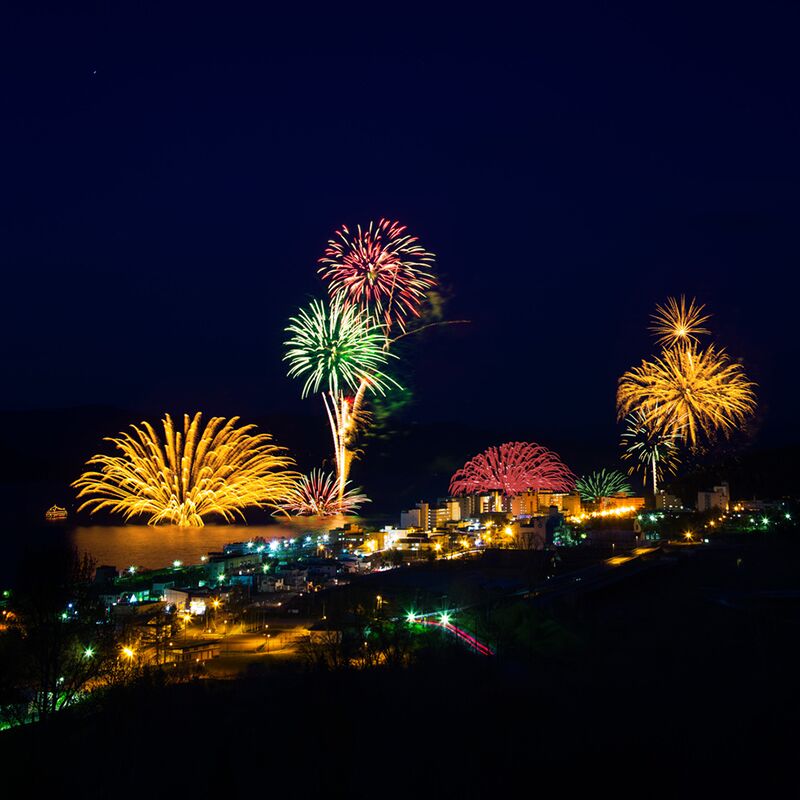 Daily Fireworks at Lake Toya!