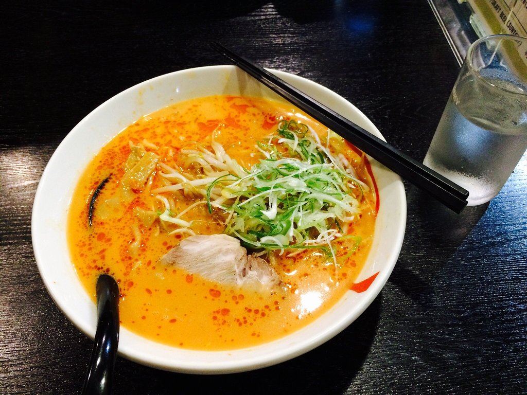 A bowl of spicy miso ramen at Bar Moon.