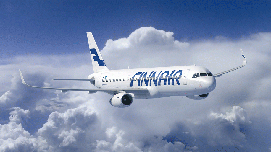 A Finnair plane on it's way to Sapporo from Helsinki.